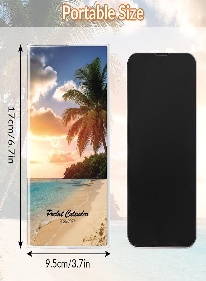 Zuozee Pocket Calendar 2026-2027, Purse Monthly Planner - 3.7" x 6.7" - Runs from January 2026 Until December 2027, Calendar Planner with Beach PVC Cover for Office - Image 4
