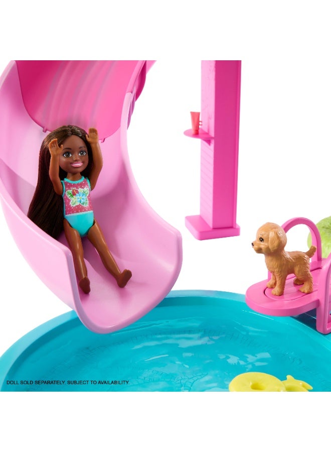 Barbie Dream Pool Playset with 6 Play Areas, Including Slide & Bubbling Hot Tub, Plus 20+ Accessories Like Pet, Floaties & More - Image 3