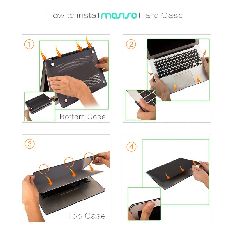 MOSISO Compatible with MacBook Air 13 inch Case (Models: A1369 & A1466, Older Version 2010-2017 Release), Protective Plastic Hard Shell Case & Keyboard Cover & Screen Protector, Lavender Gray - Image 3