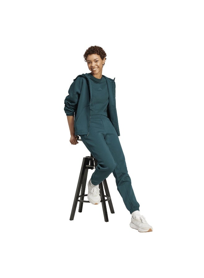 Adidas W Fi Sl Fz Hd Green Training Track Tops For Women XS - Image 4