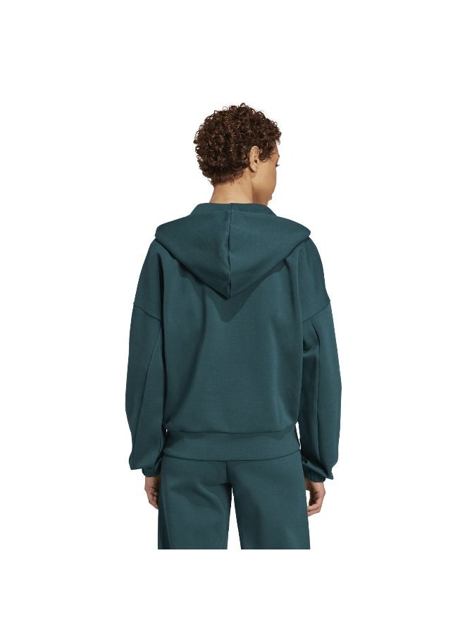 Adidas W Fi Sl Fz Hd Green Training Track Tops For Women XS - Image 3