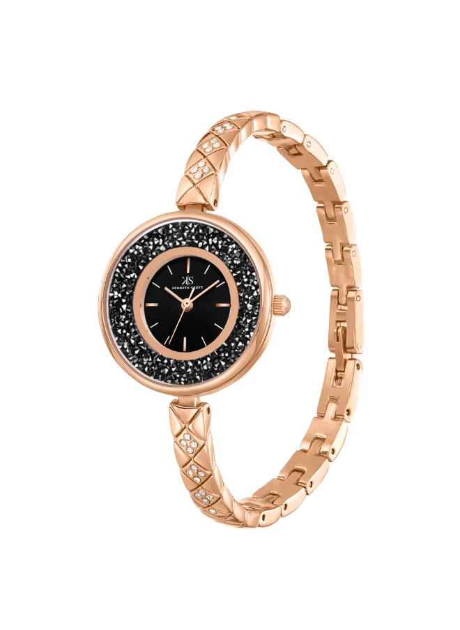 كينيث سكوت Kenneth Scott Women's PC21 Movement Watch, Analog Display and Stainless steel Strap - K23515-RBKB, Rose Gold