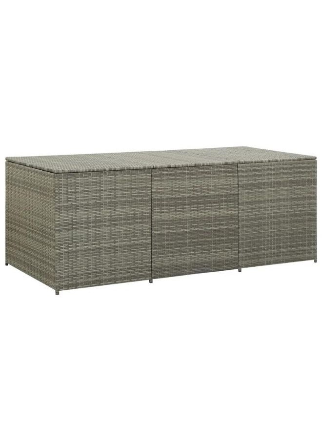 vidaxl vidaXL Garden Storage Box Poly Rattan 180x90x70 cm Grey  - Image 1