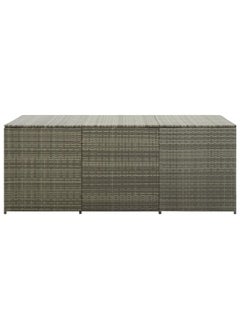 vidaxl vidaXL Garden Storage Box Poly Rattan 180x90x70 cm Grey  - Image 2