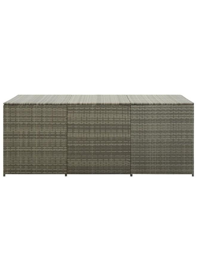 vidaxl vidaXL Garden Storage Box Poly Rattan 180x90x70 cm Grey  - Image 2