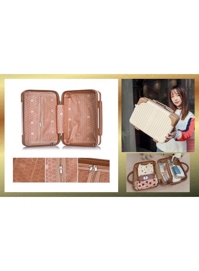 TRADY Portable Makeup Travel Case Hard Shell Cosmetic Travel Case, Small Travel Hand Luggage with Elastic Band, Mini ABS Carrying Makeup Case Suitcase, Travel Camping. - Image 5