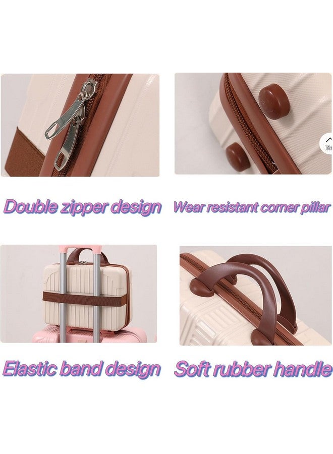 TRADY Portable Makeup Travel Case Hard Shell Cosmetic Travel Case, Small Travel Hand Luggage with Elastic Band, Mini ABS Carrying Makeup Case Suitcase, Travel Camping. - Image 3