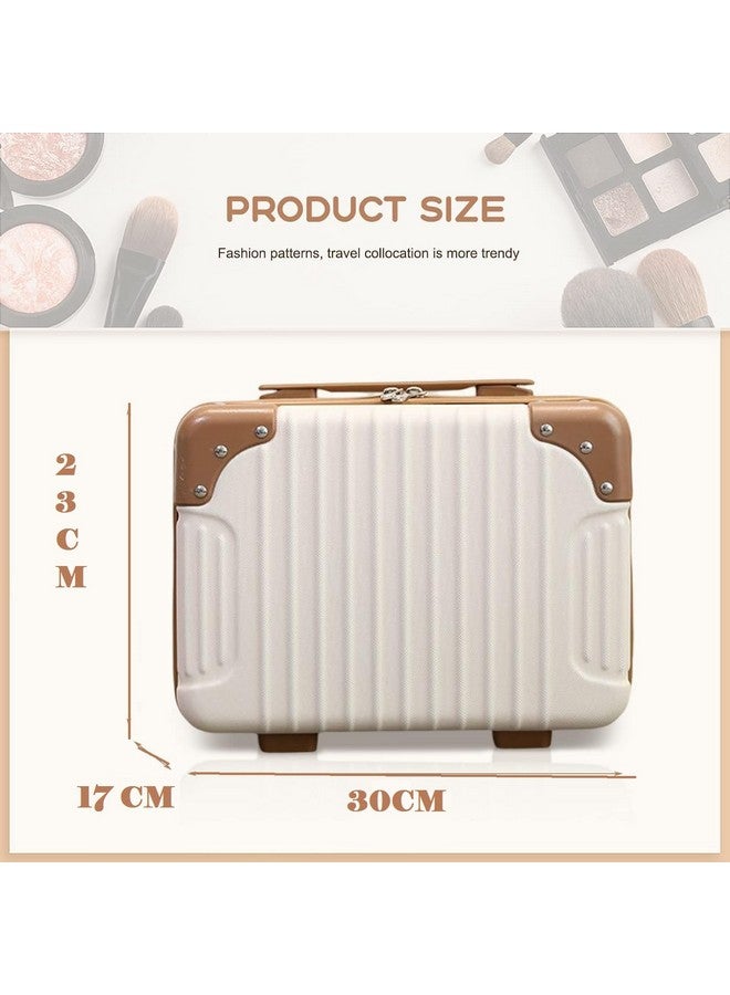 TRADY Portable Makeup Travel Case Hard Shell Cosmetic Travel Case, Small Travel Hand Luggage with Elastic Band, Mini ABS Carrying Makeup Case Suitcase, Travel Camping. - Image 2