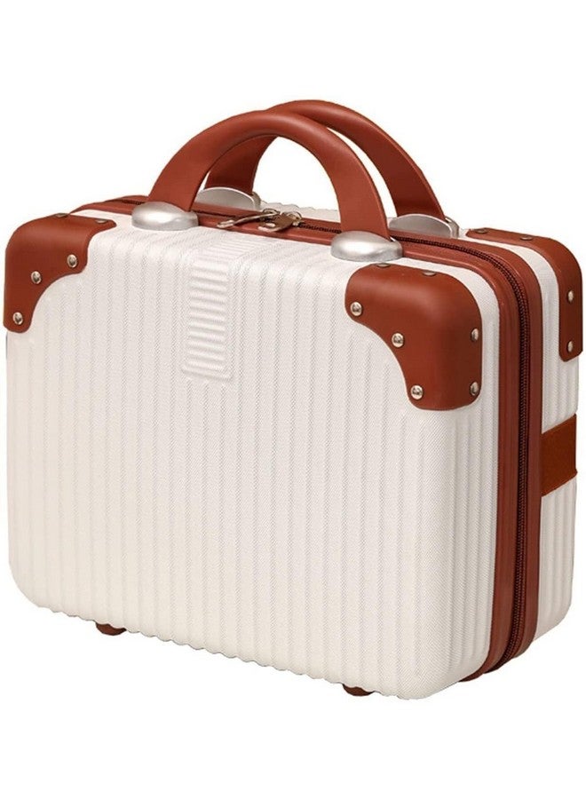 TRADY Portable Makeup Travel Case Hard Shell Cosmetic Travel Case, Small Travel Hand Luggage with Elastic Band, Mini ABS Carrying Makeup Case Suitcase, Travel Camping. - Image 1