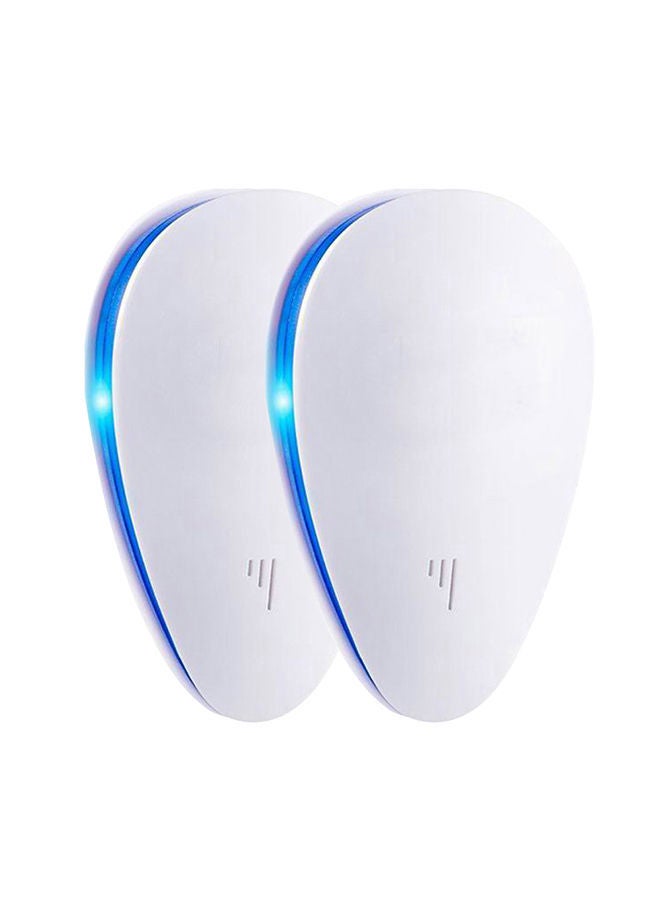 NIBEMINENT 2-Piece Ultrasonic Pest Repellent Set White/Blue - Image 1