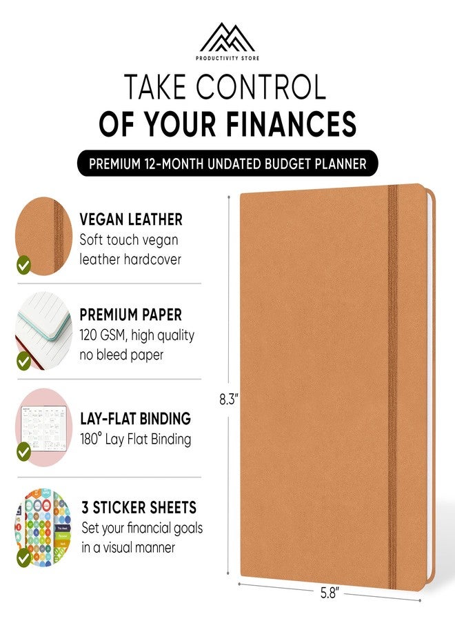 PRODUCTIVITY STORE Best 2025 Budget Planner & Budget Book | 12-Mo Finance Planner, Monthly Bill Organizer, Budget, Debt, Saving & Expense Tracker With Budget Stickers | Productivity Store | Leather - Image 2