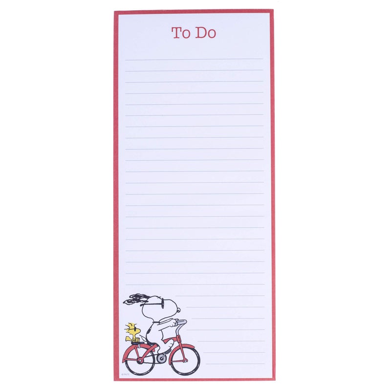 Graphique Magnetic Notepad - Peanuts Snoopy Bike Grocery and Shopping List - Fun Decorative To-Do List - Perfect House Warming Gifts - 100 Tear off Sheets (4" x 9.25" x .5")