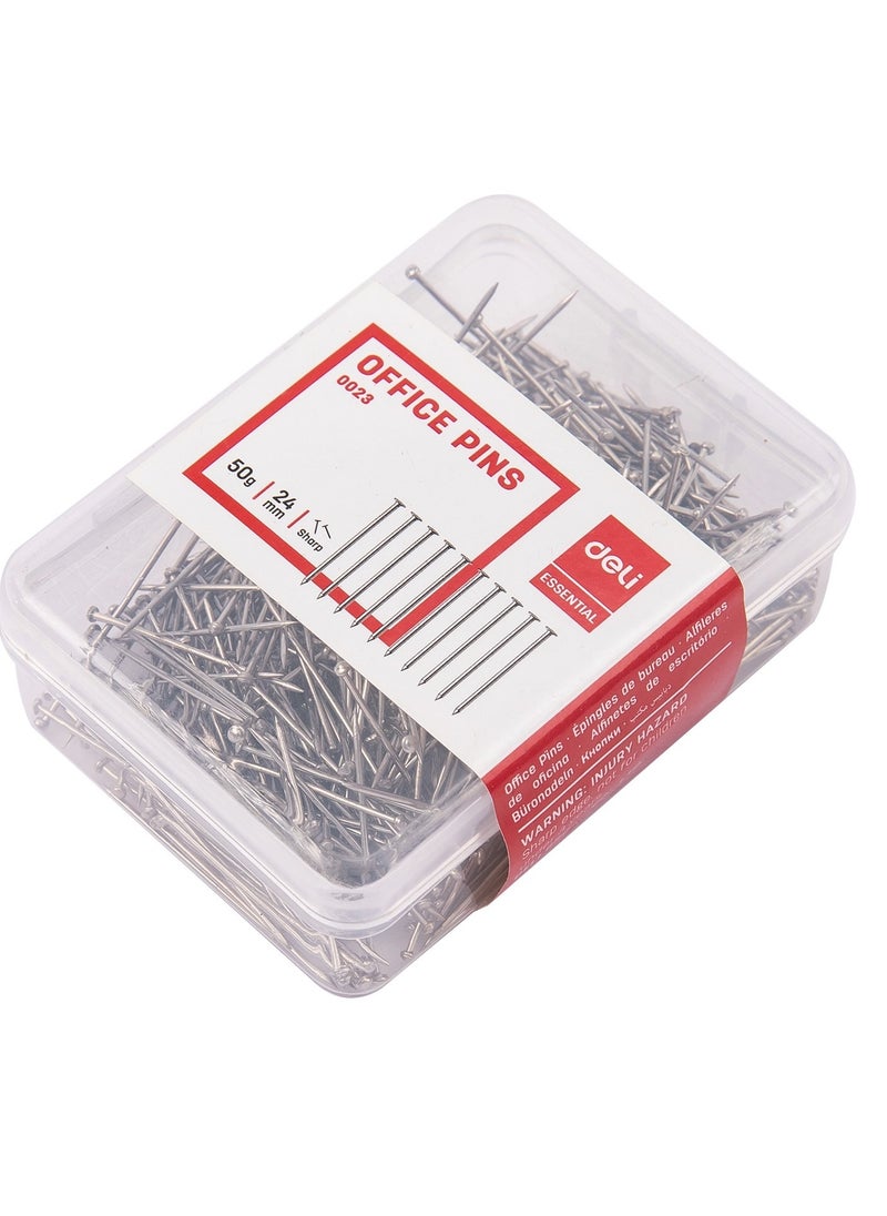 Deli 100-Piece Office Pins Silver  - Image 4