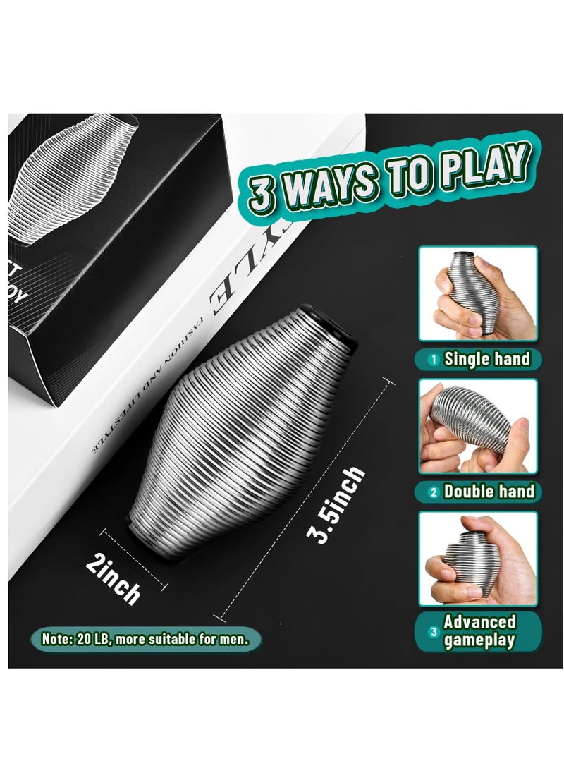 Generic - Metal Fidget Spring Toys Adults, 20LB Stainless Steel Stress Ball Toys Cool Gadget Office Desk Toys Quiet ADHD Figette Toy, Silent Anxiety Relief Item Stocking Stuffer Gift for Teen Boy Men - Image 1