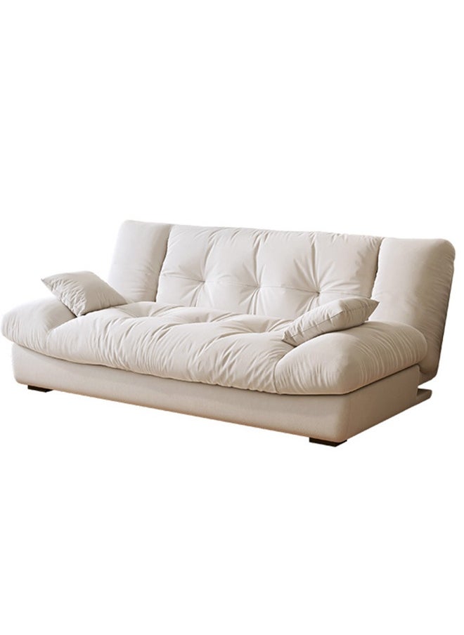 Generic Convertible Futon Sofa Bed, Folding Sofa Bed with Floor Mattress, Loveseat Sofa Bed with Adjustable Backrest for Living Room, Bedroom, White  - Image 2