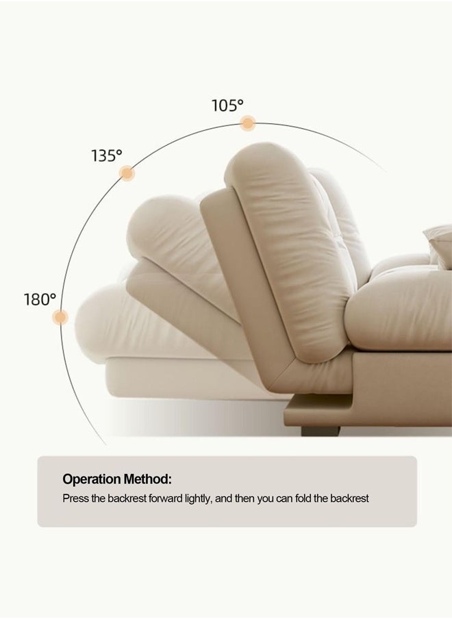 Generic Convertible Futon Sofa Bed, Folding Sofa Bed with Floor Mattress, Loveseat Sofa Bed with Adjustable Backrest for Living Room, Bedroom, White  - Image 3