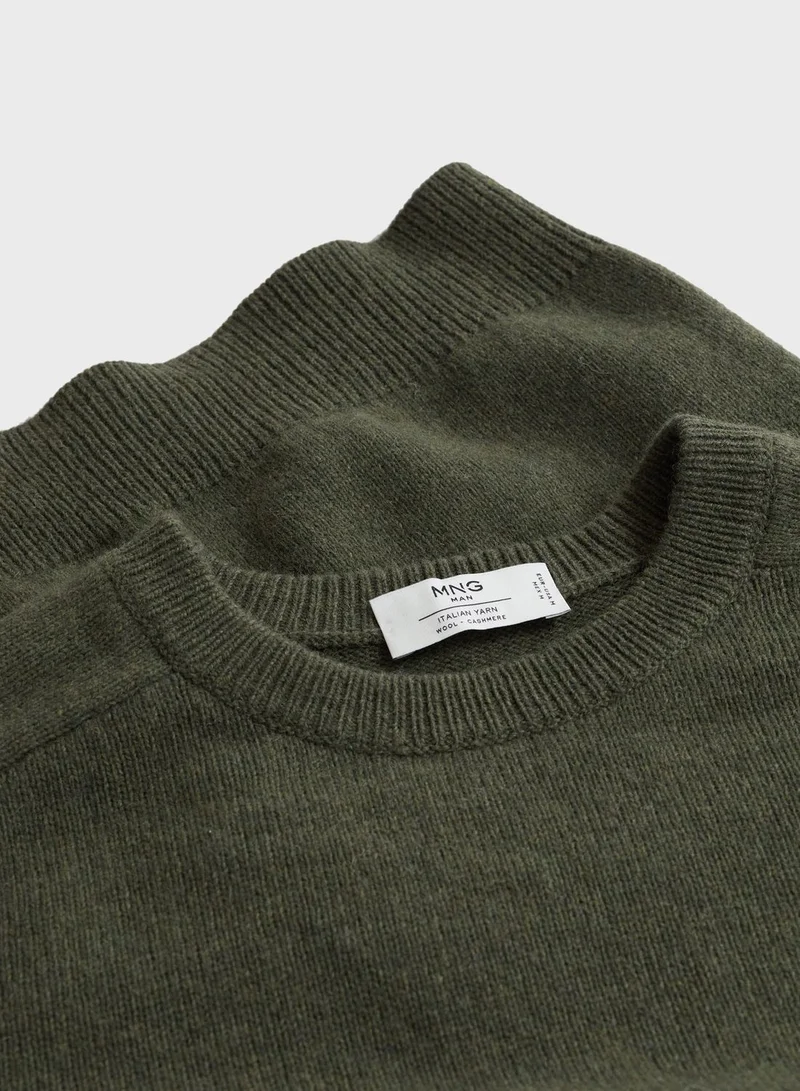 Mango Man Knitted Crew Neck Sweater