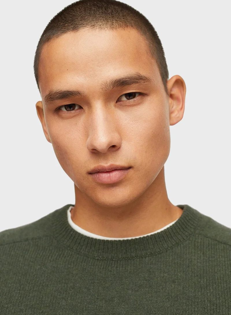 Mango Man Knitted Crew Neck Sweater