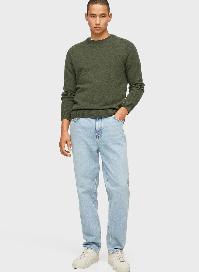 Mango Man Knitted Crew Neck Sweater