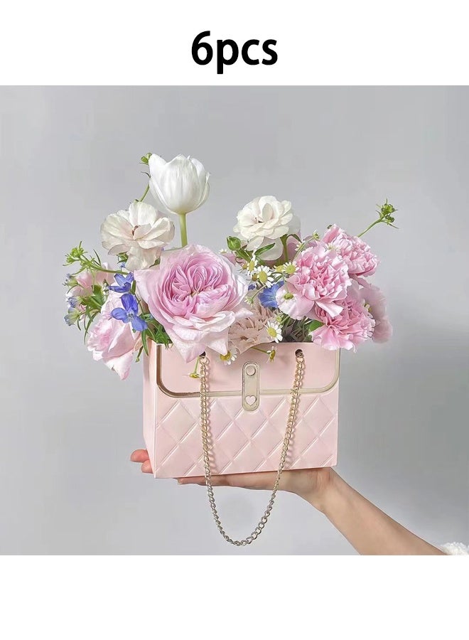 Zeemey 6 Pieces Party Favor Bags,Shopping Bag,Party Bags For Kids, supplies Snack candy Gift Bag Food Bags,Double-Sided Bags For Birthday Wedding Celebrations Party Favors 15*10*10.5(pink) - Image 1