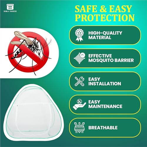 BTAG Mosquito Net for Single Bed, 6 Feet x 4 Feet | Premium Machardani, Tent-Style Foldable Design, Strong & Durable, Corrosion Resistant Insect Protection for Home Use. (6x4_Green) - Image 4