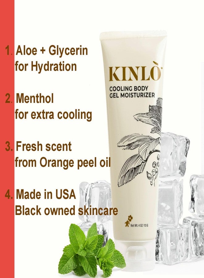 Kinlo Cooling Body Gel Moisturizer| Aloe Glycerin Menthol Tangerin Hydrating Body Lotion | Black Owned Skincare 4 fl oz Body Gel for Summer Weather - Image 2