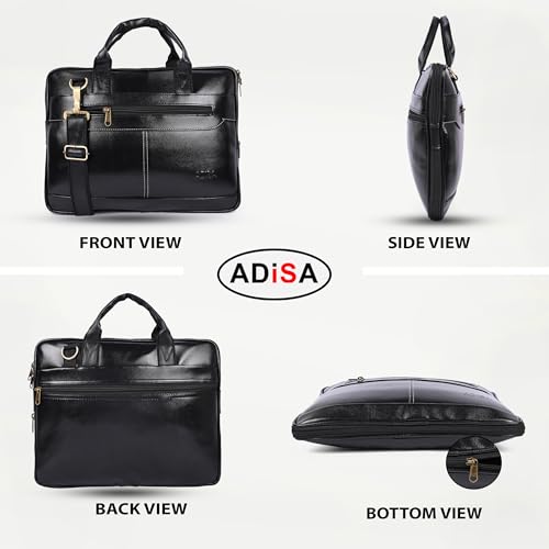 ADISA Laptop Messenger Office Bag Briefcase for Work for Men (Lb6050-Bla),Black - Image 2