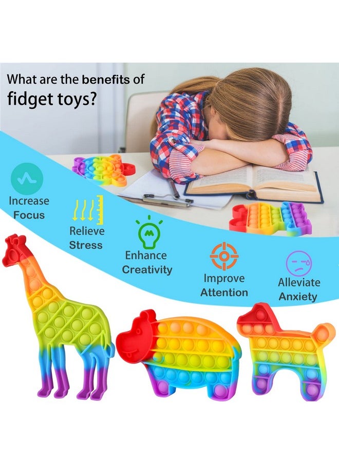 Genovega - 24 Packs Fidget Toys Bulk Pop Gifts For Kids Adults Classroom Boys Girls Sensory Bubble Set Carnival Pinata Prizes Bag Desk Toy Party Favors Kit Game Ideas Gift Cute Animal - Image 1