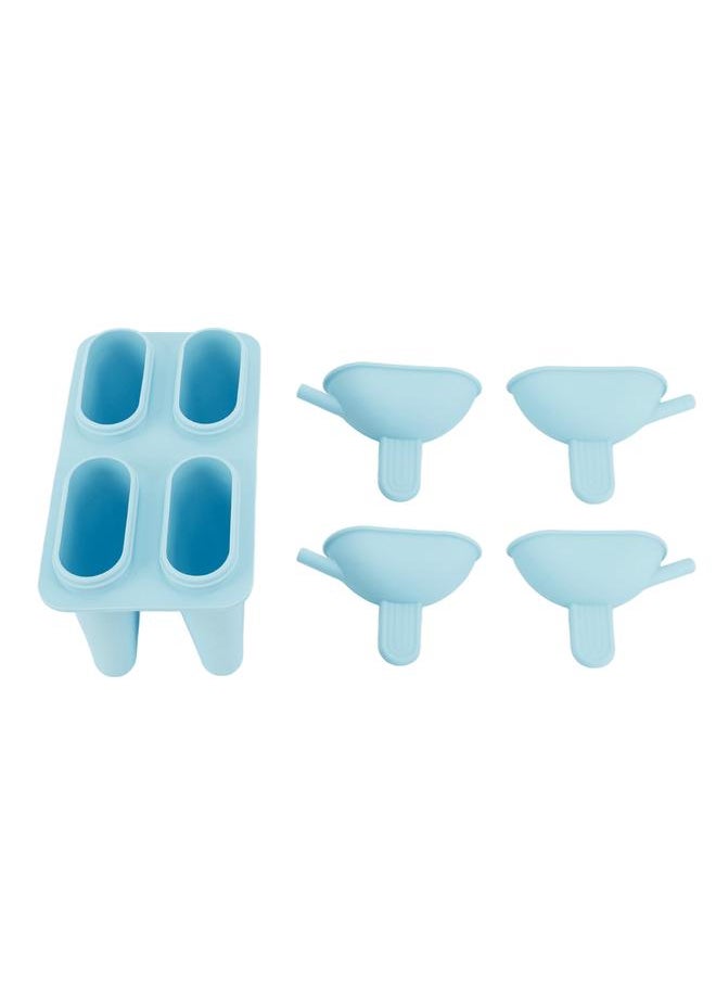 xozgdovg - Ice Cream Mold Silicone Practical Portable DIY Ice Pop Maker with 50 Sticks for Household Blue - Image 1