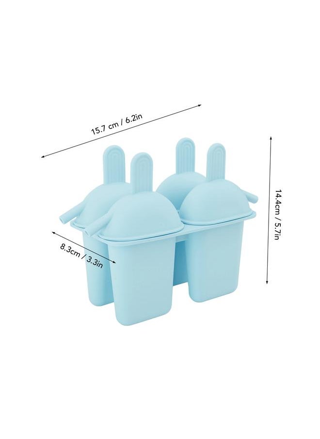 xozgdovg - Ice Cream Mold Silicone Practical Portable DIY Ice Pop Maker with 50 Sticks for Household Blue - Image 1