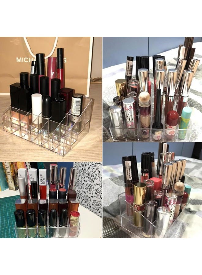 Tecbeauty Lipstick Holder, 24 Slots Clear Lipstick Organizer Acrylic Lipgloss Storage Display, Small - Image 4