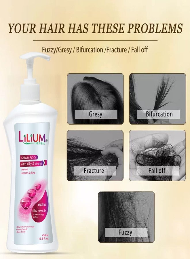 Lilium Herbal Ultra Silky & Strong Shampoo 450ml Pack of 3 - Image 4