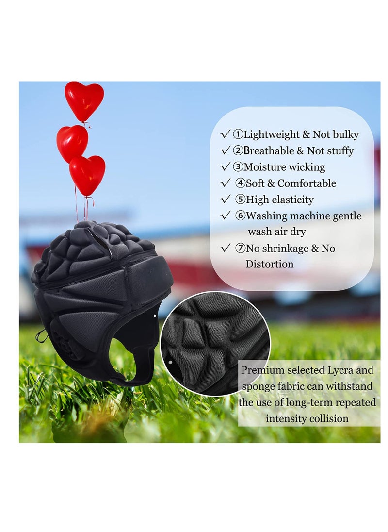 Excefore Soft Helmet Rugby Headguards Scrum Cap 7v7 Foam Cotton Head Protector Padded Headgear Autism Sports Flag Football Youth Adult  - Image 4