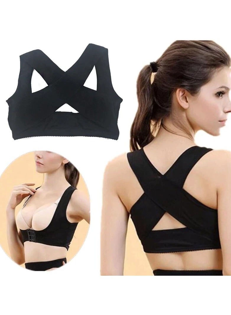 Women X Type Back Shoulder Body Posture Corrector Chest Brace Support Belt Vest Lift Bra  (L) - Image 3
