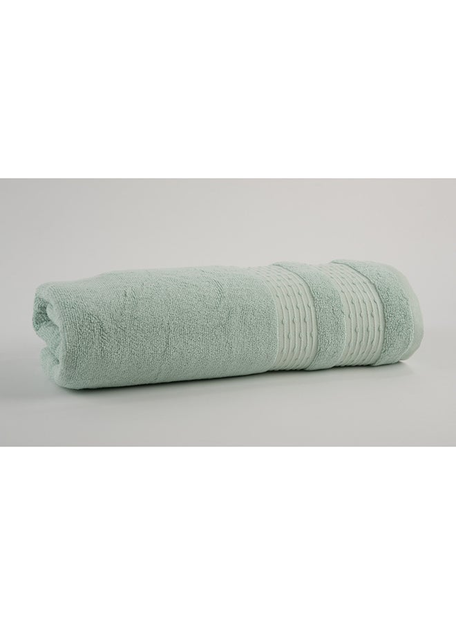White Rose Towel Fortuneplush 580 Gsm 100% Cotton Terry Fancy Border1 Bath  70X140 CmLuxury Touch Extra Absorbent-Pista  - Image 4