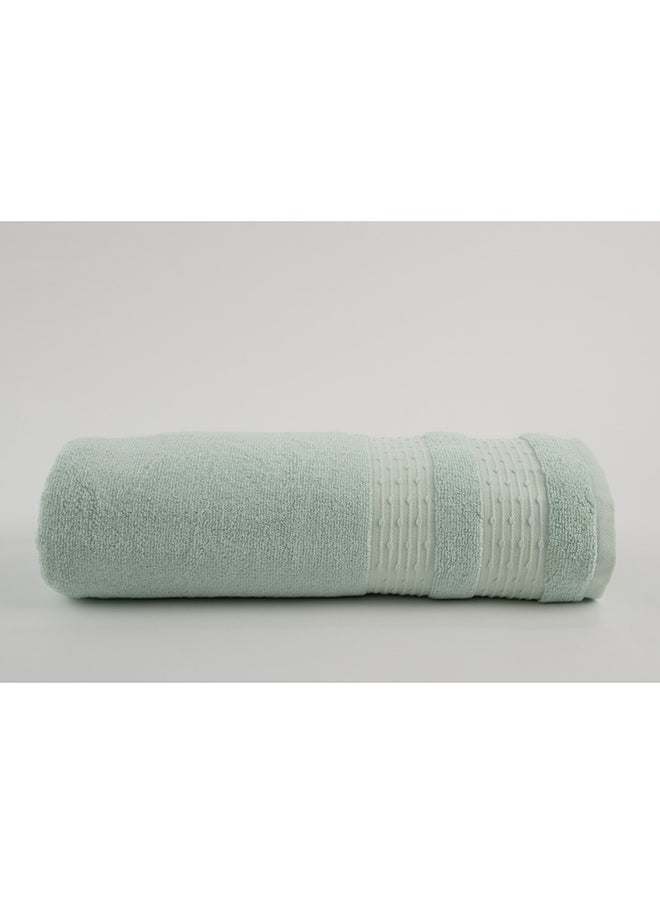 White Rose Towel Fortuneplush 580 Gsm 100% Cotton Terry Fancy Border1 Bath  70X140 CmLuxury Touch Extra Absorbent-Pista  - Image 2