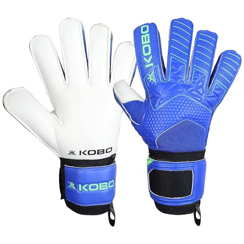 Kobo GKG-09 Football/Soccer Goalie Goal Latex Keeper Gloves, Strong Grip for The Toughest Saves, Protection, Comfort & Durable, 9.5, Without Finger Save - Image 1