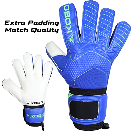 Kobo GKG-09 Football/Soccer Goalie Goal Latex Keeper Gloves, Strong Grip for The Toughest Saves, Protection, Comfort & Durable, 9.5, Without Finger Save - Image 3
