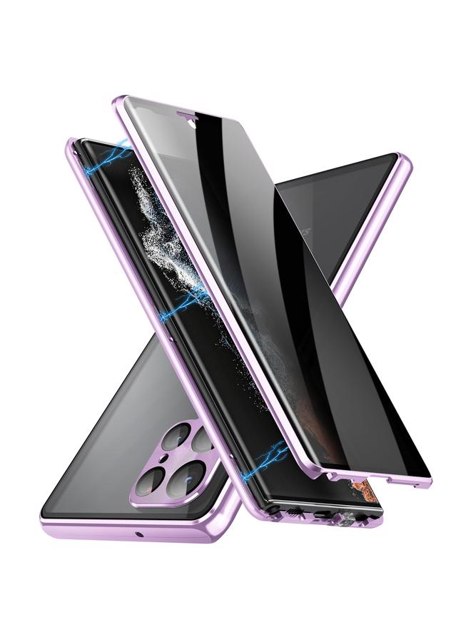 اس-توب جراب لهاتف Samsung Galaxy S24 Ultra 5G، جراب هاتف مغناطيسي معدني من الزجاج المقوى مع غطاء كامل للخصوصية - Image 1