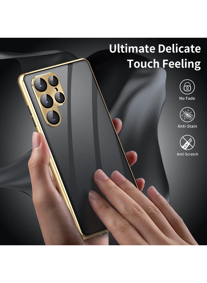 اس-توب جراب لهاتف Samsung Galaxy S24 Ultra 5G، جراب هاتف مغناطيسي معدني من الزجاج المقوى مع غطاء كامل للخصوصية - Image 2