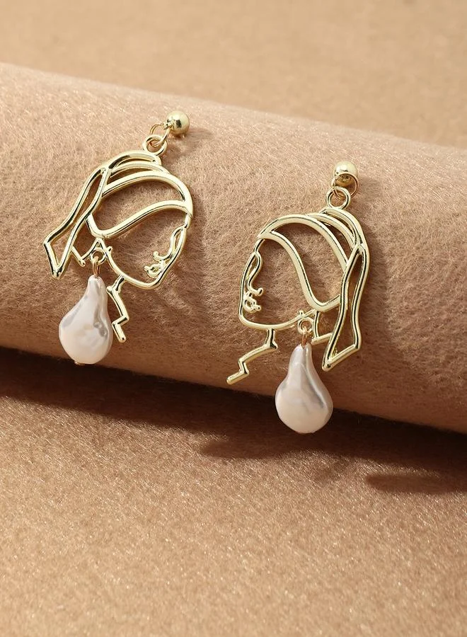 تايك تو Faux Pearl Dangle Earrings