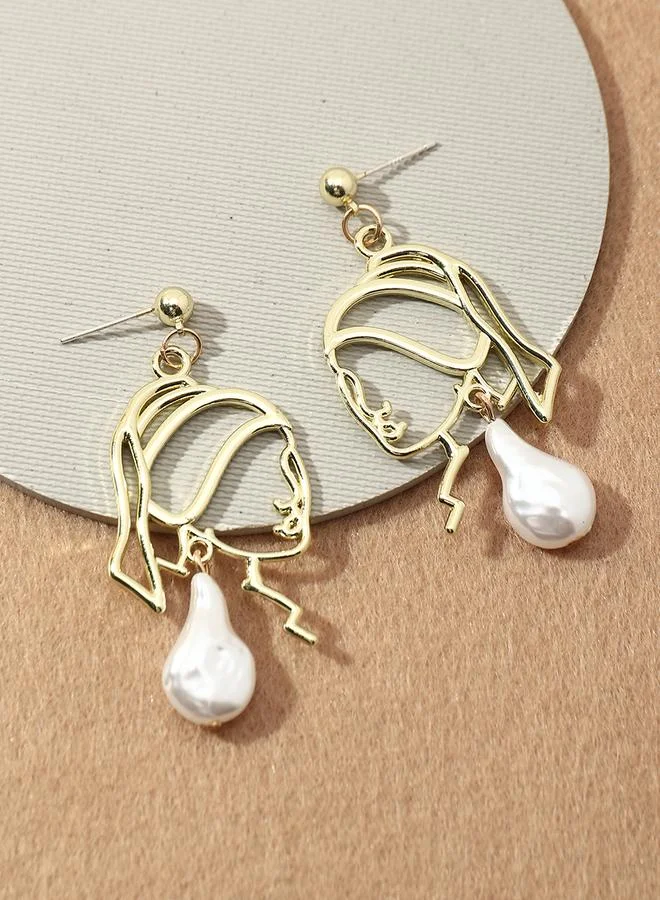 تايك تو Faux Pearl Dangle Earrings
