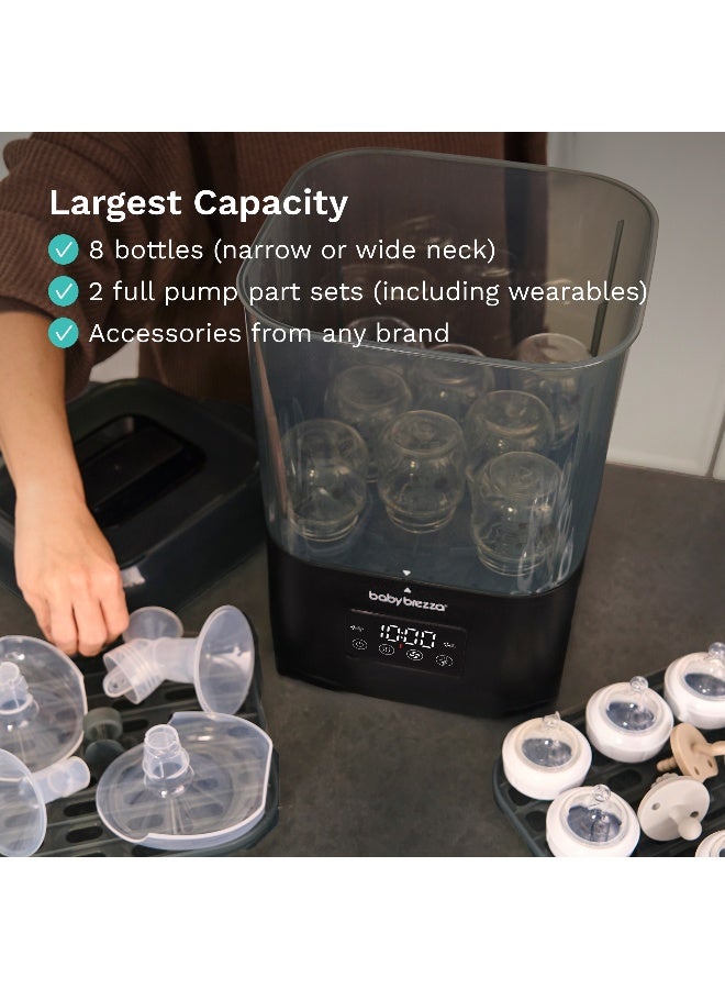 Baby Brezza SuperQuick 10 Minute Sterilizer Dryer. Fastest Sterilizer Dryer - 75% Faster! Largest Capacity (8 Narrow or Wide Neck Bottles). Universal Electric Steam Sterilization for All Bottles, Pacifiers + Breast Pump Parts
Visit the Baby Brezza Store - Image 3