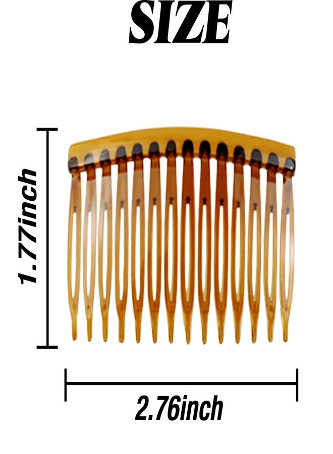 TIHOOD 42PCS Plastic Hair Side Combs Slide Bun Holder with 14 Teeth DIY Headpieces Clips Grips Barrettes Accessories for Women Girls Wedding Brides Veil (Black, Coffee, Transparent) - Image 2
