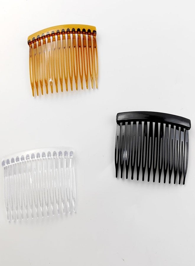 TIHOOD 42PCS Plastic Hair Side Combs Slide Bun Holder with 14 Teeth DIY Headpieces Clips Grips Barrettes Accessories for Women Girls Wedding Brides Veil (Black, Coffee, Transparent) - Image 5