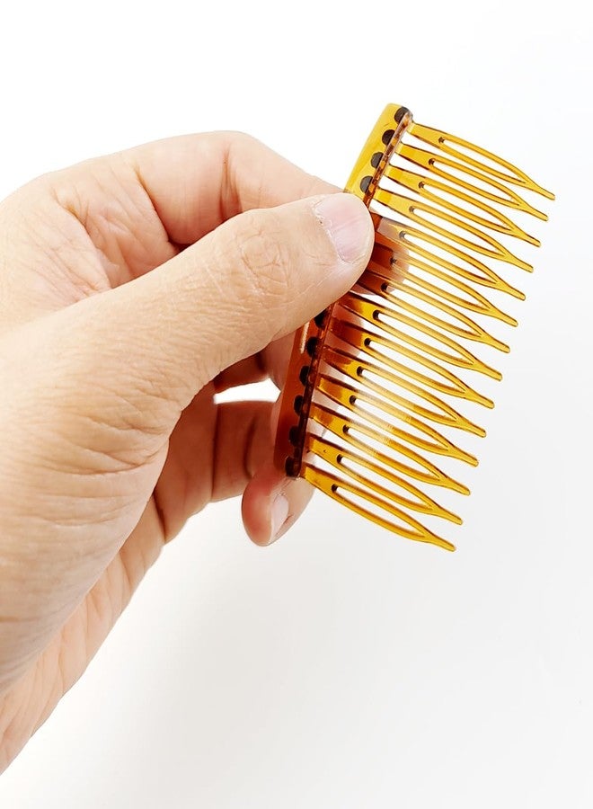 TIHOOD 42PCS Plastic Hair Side Combs Slide Bun Holder with 14 Teeth DIY Headpieces Clips Grips Barrettes Accessories for Women Girls Wedding Brides Veil (Black, Coffee, Transparent) - Image 3