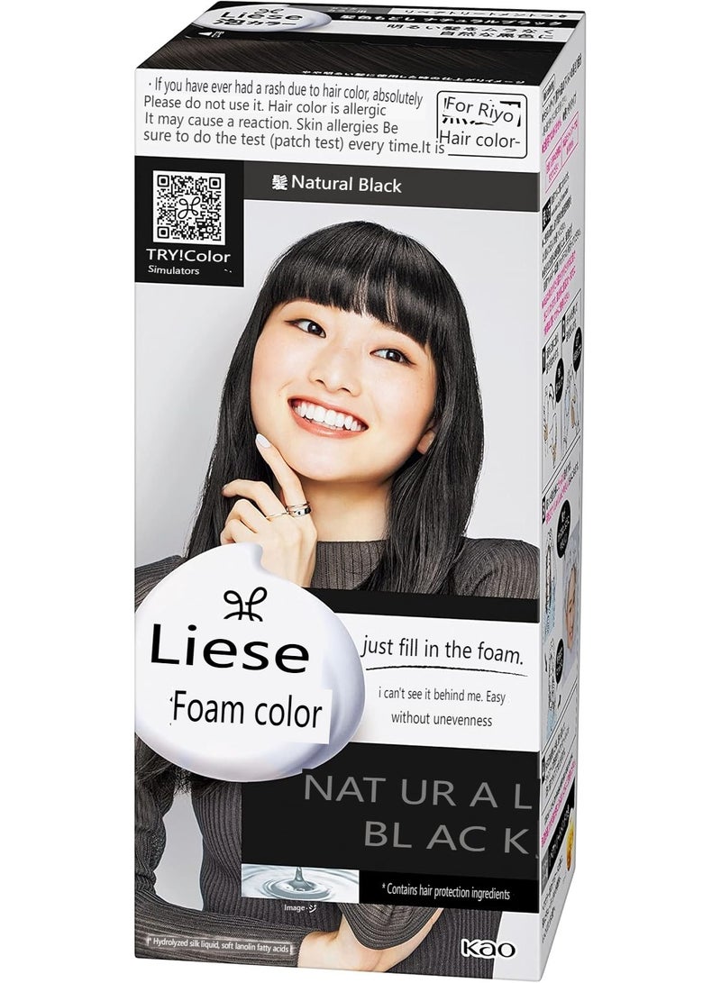 Liese Bubble Foaming Hair Color , Natural Black