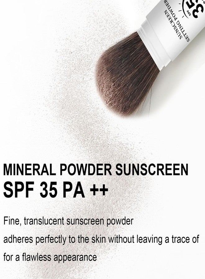 LemonSac Mineral Sunscreen Setting Powder, SPF 35 Translucent Loose Powder for Face & Scalp, Mineral Brush Powder, Oil Control Natural Matte Finish, Lasting Lightweight Breathable (#03 White) - Image 3