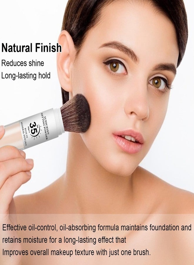 LemonSac Mineral Sunscreen Setting Powder, SPF 35 Translucent Loose Powder for Face & Scalp, Mineral Brush Powder, Oil Control Natural Matte Finish, Lasting Lightweight Breathable (#03 White) - Image 5