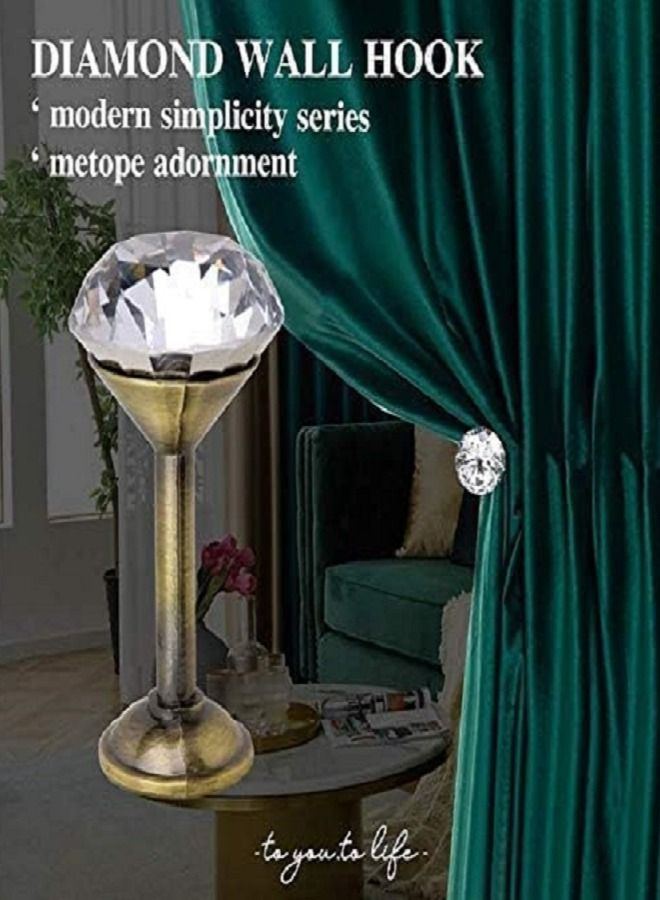 Zeenah Furniture Crystal Curtain Hold Backs Window Drapery Tie Back Clips Wall Hook Tassel Holder - Image 4